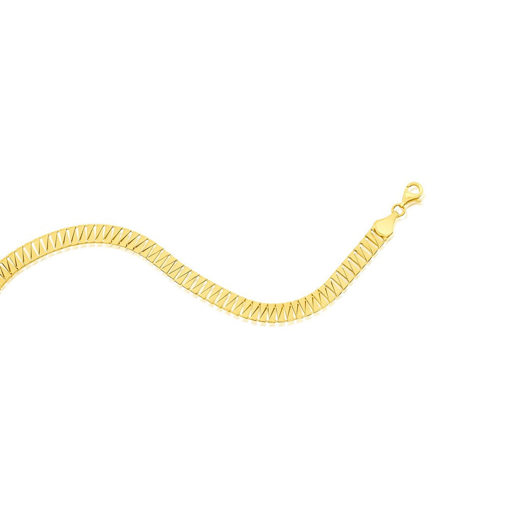 14K Yellow Gold, Double Triangle Link Bracelet