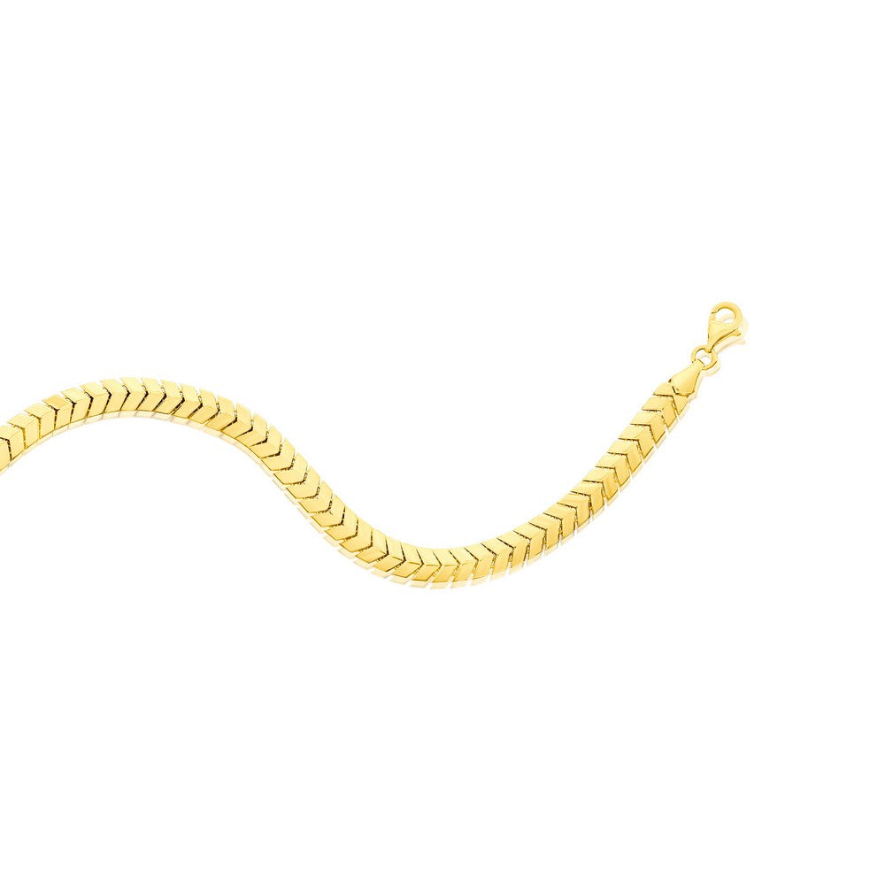 14K Yellow Gold, 5.5mm Chevron Style Bracelet