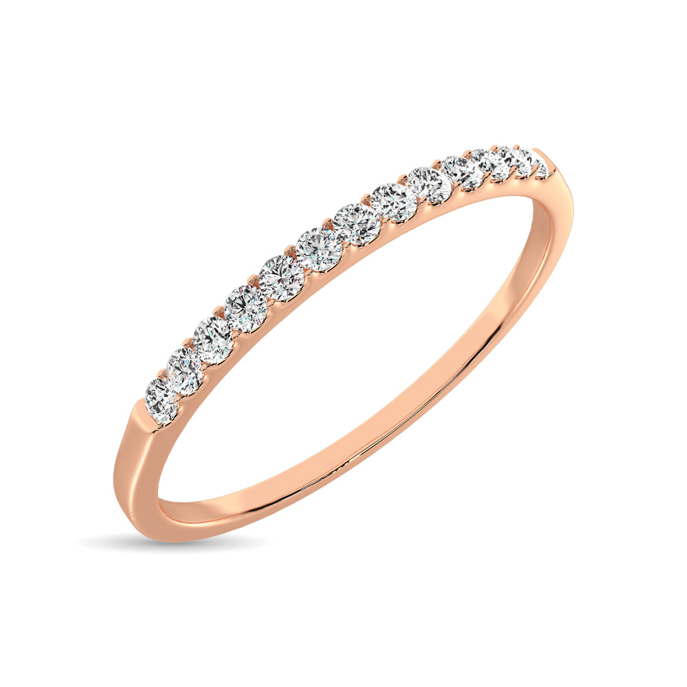 14K Rose Gold 1/10 Ct Diamond Ladies Machine Band