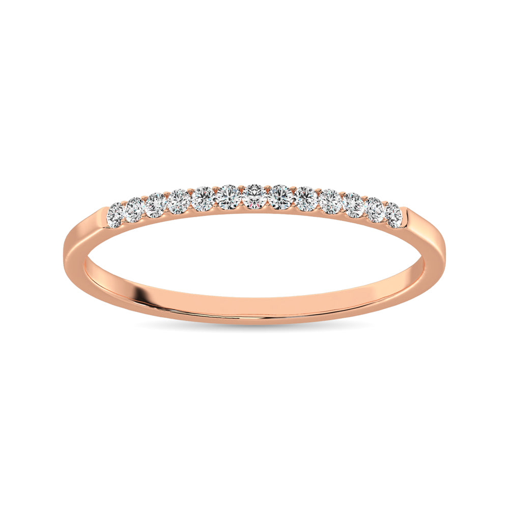 14K Rose Gold 1/10 Ct Diamond Ladies Machine Band