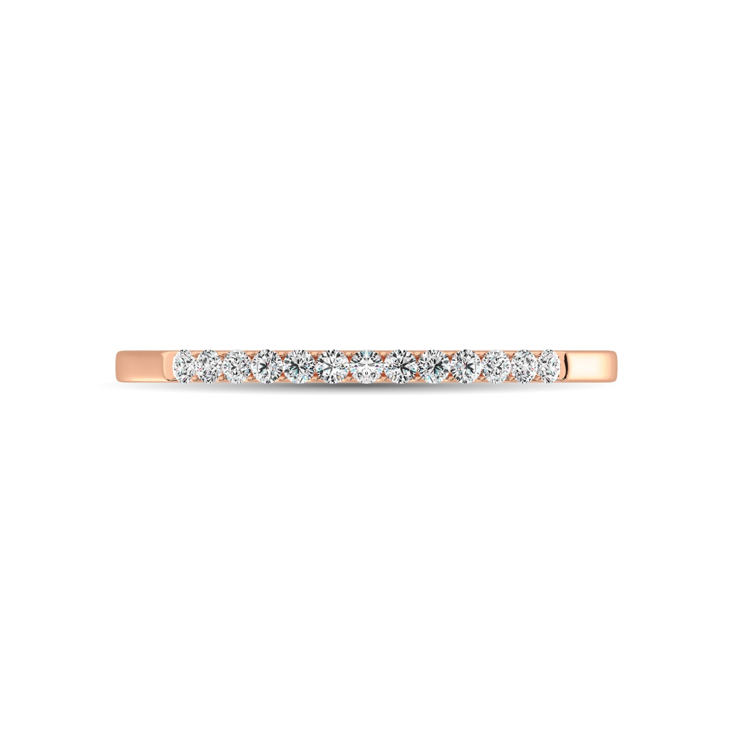 14K Rose Gold 1/10 Ct Diamond Ladies Machine Band