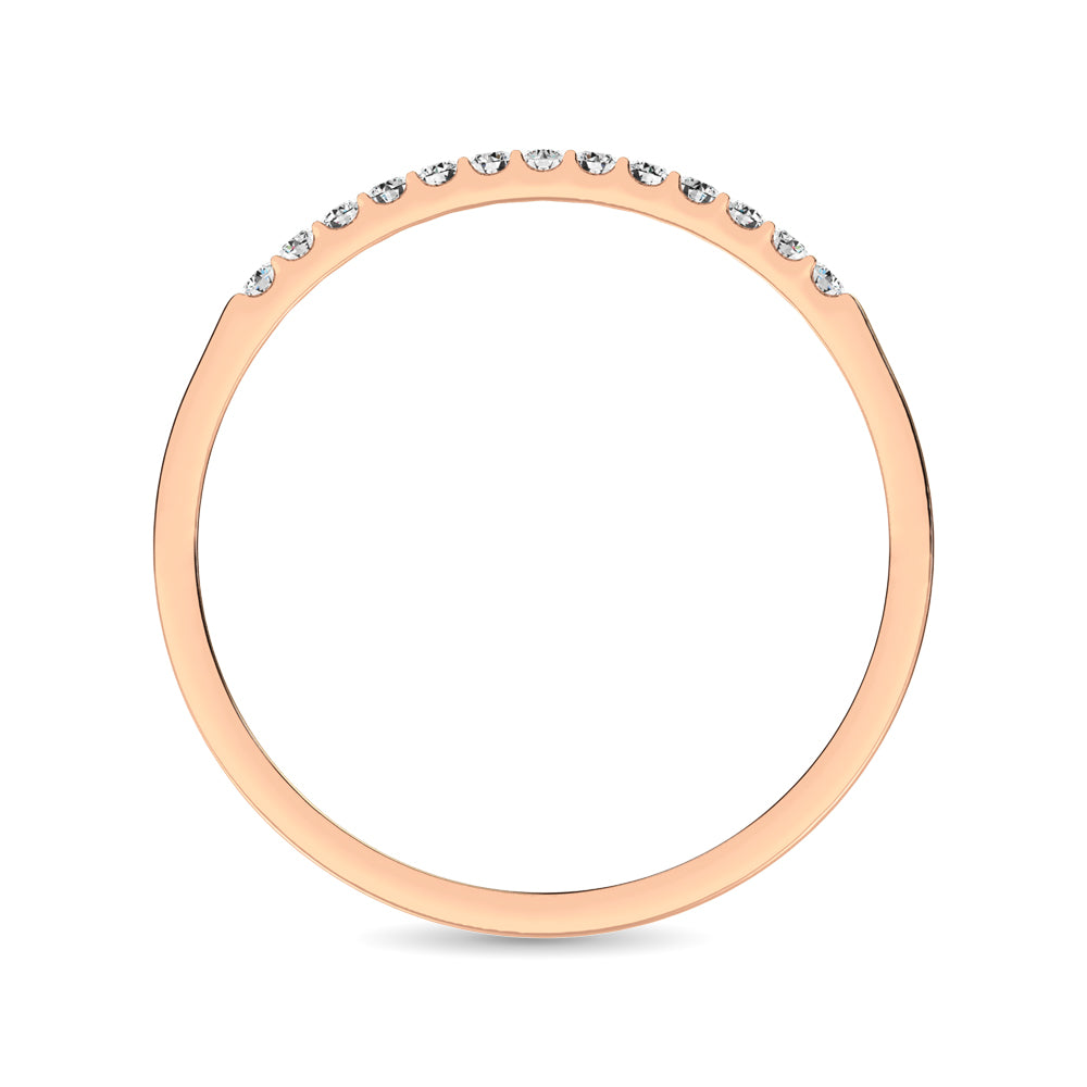 14K Rose Gold 1/10 Ct Diamond Ladies Machine Band