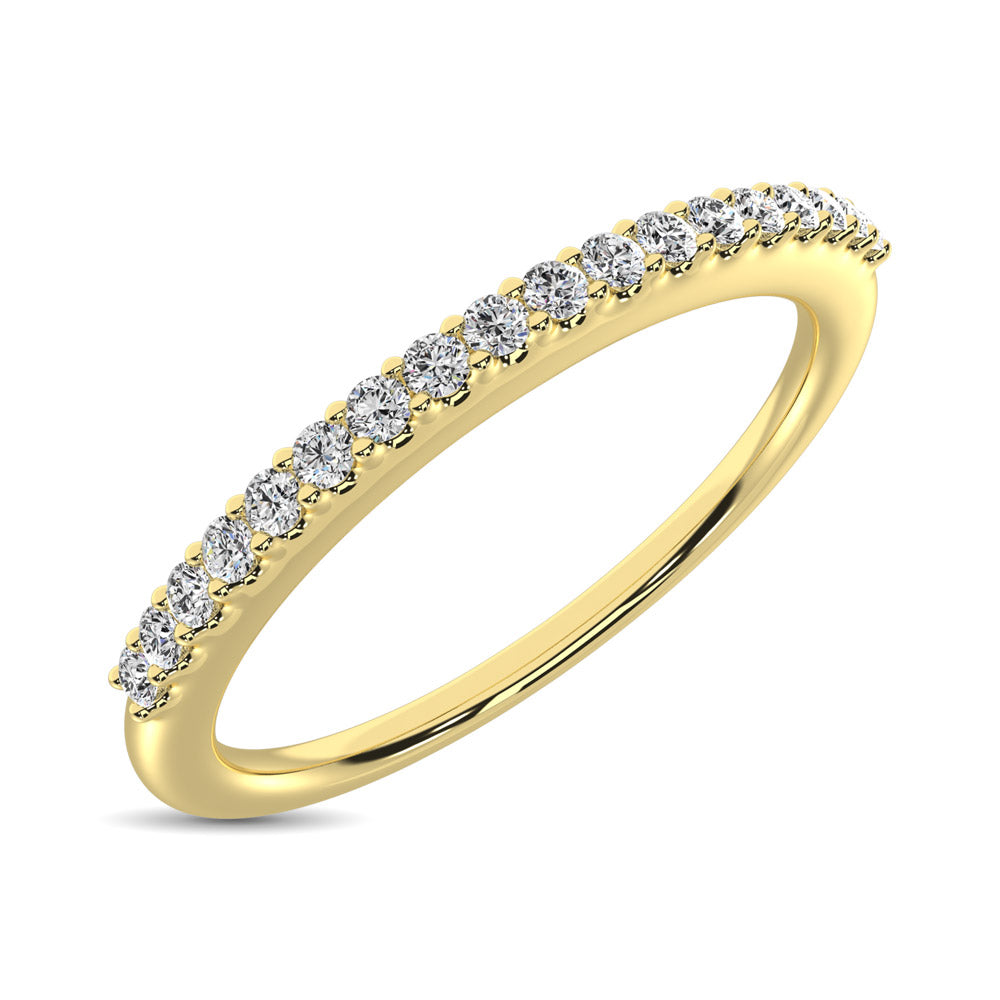 14K Yellow Gold 1/10 ctw Diamond Wedding Band