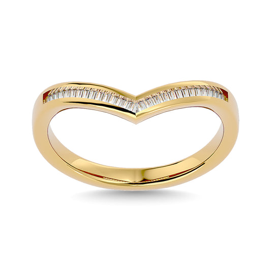 Diamond 1/6 Ct.Tw. Chevron Band in 14K Yellow Gold