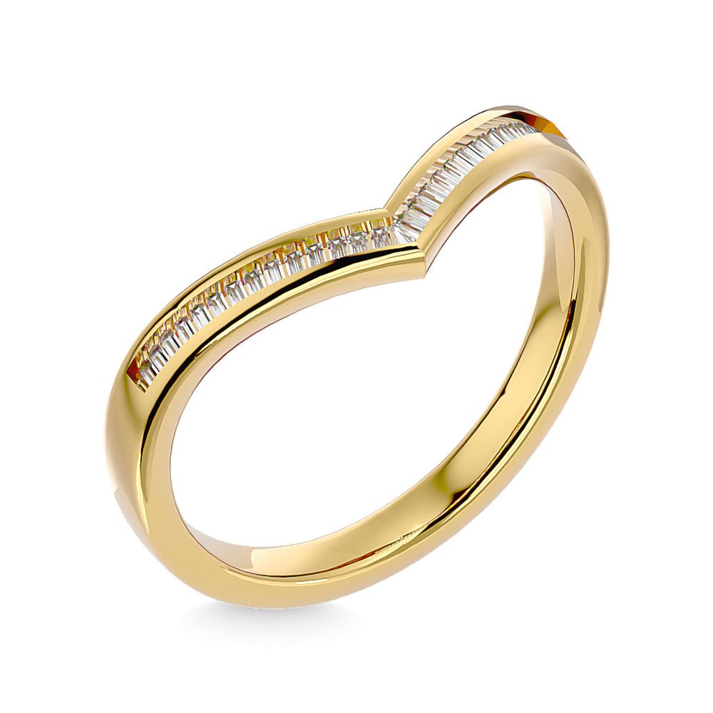 Diamond 1/6 Ct.Tw. Chevron Band in 14K Yellow Gold