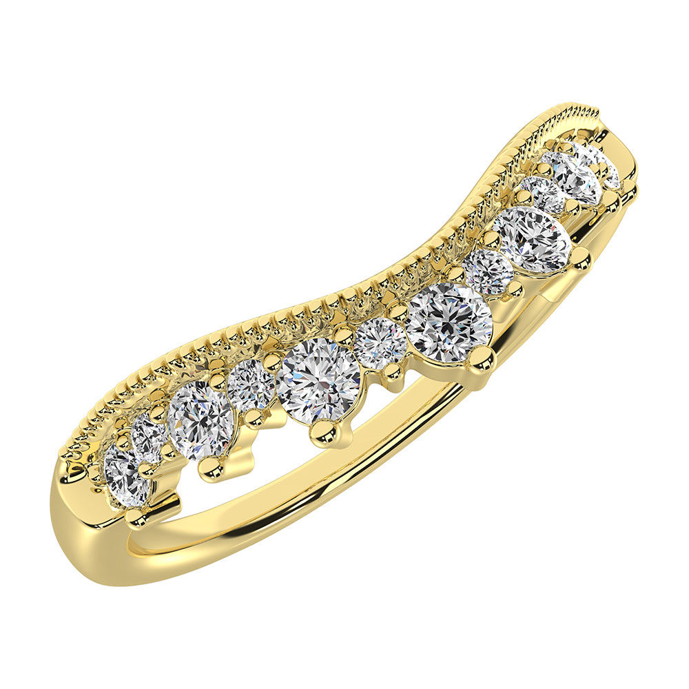 14K Yellow Gold 1/4 Ct.Tw. Diamond Chevron Band