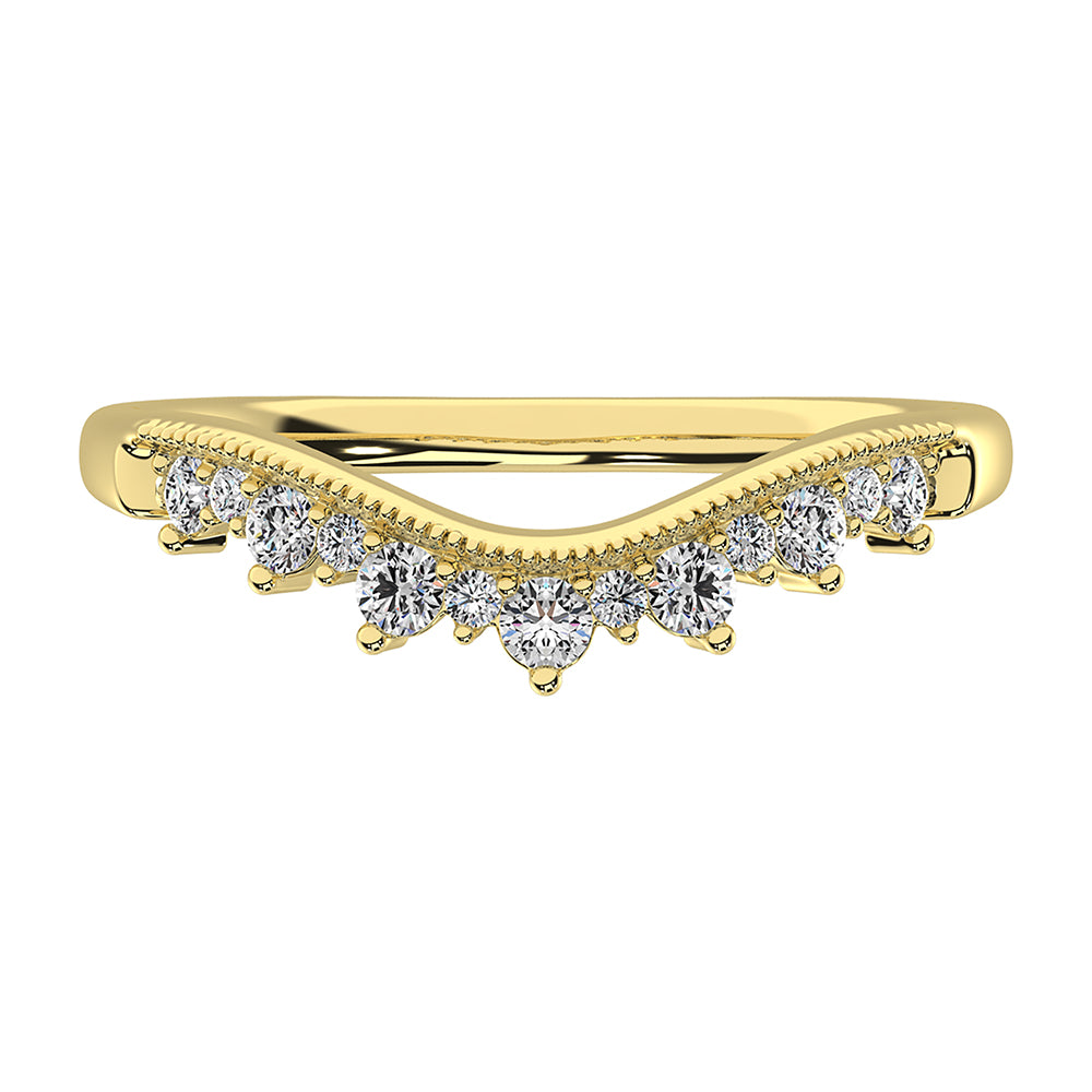 14K Yellow Gold 1/4 Ct.Tw. Diamond Chevron Band