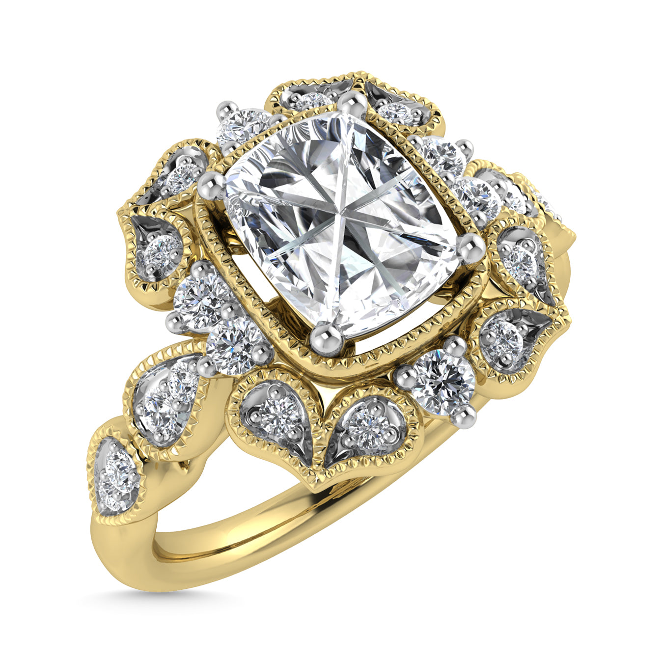 Diamond 5/8 Ct.Tw. Engagement Ring in 14K Yellow Gold