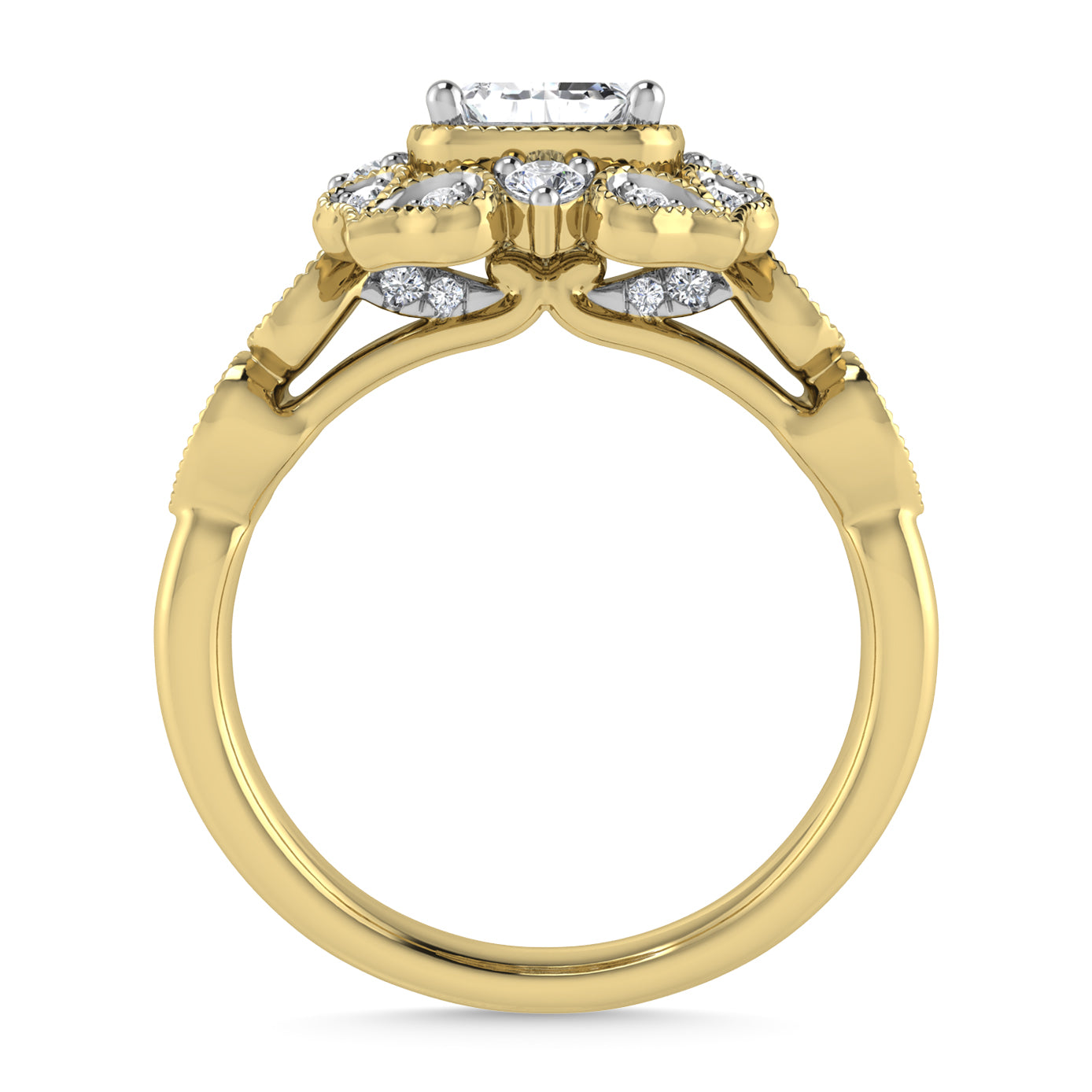 Diamond 5/8 Ct.Tw. Engagement Ring in 14K Yellow Gold