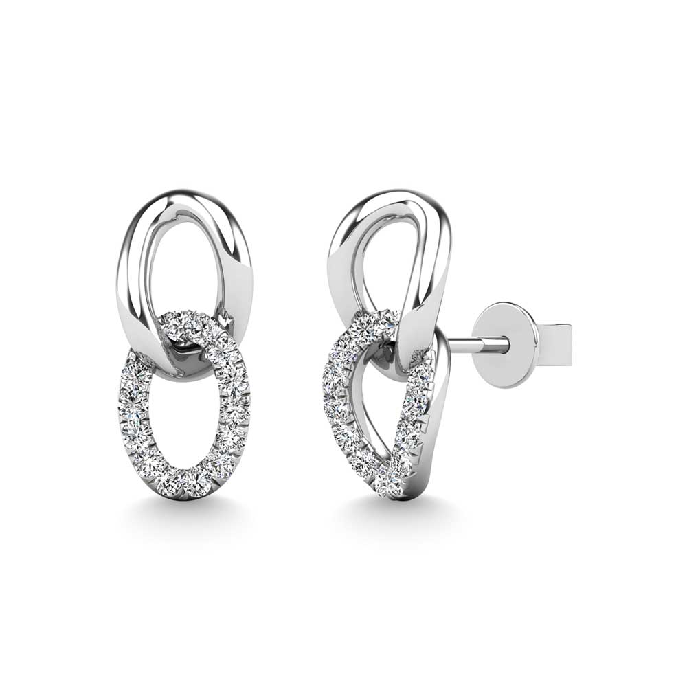 Diamond 1/8 Ct.Tw. Fashion Earrings in 14K White Gold