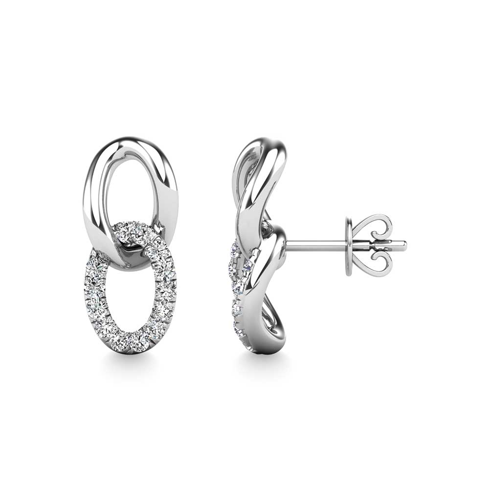 Diamond 1/8 Ct.Tw. Fashion Earrings in 14K White Gold