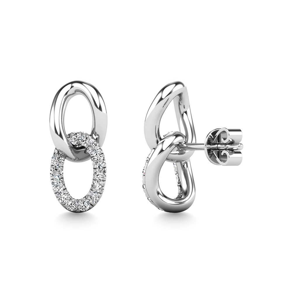 Diamond 1/8 Ct.Tw. Fashion Earrings in 14K White Gold