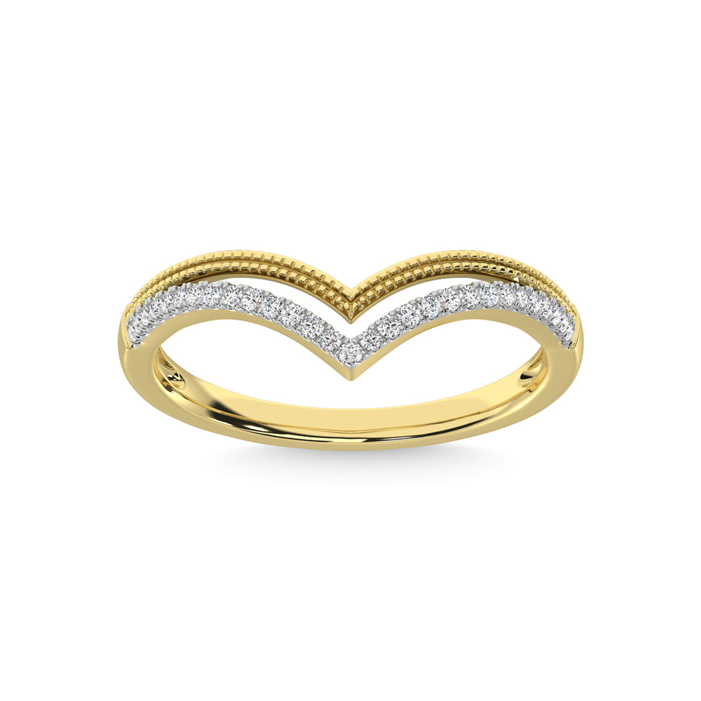 10K Yellow Gold Diamond 1/6 Ct.Tw. Chevron Band