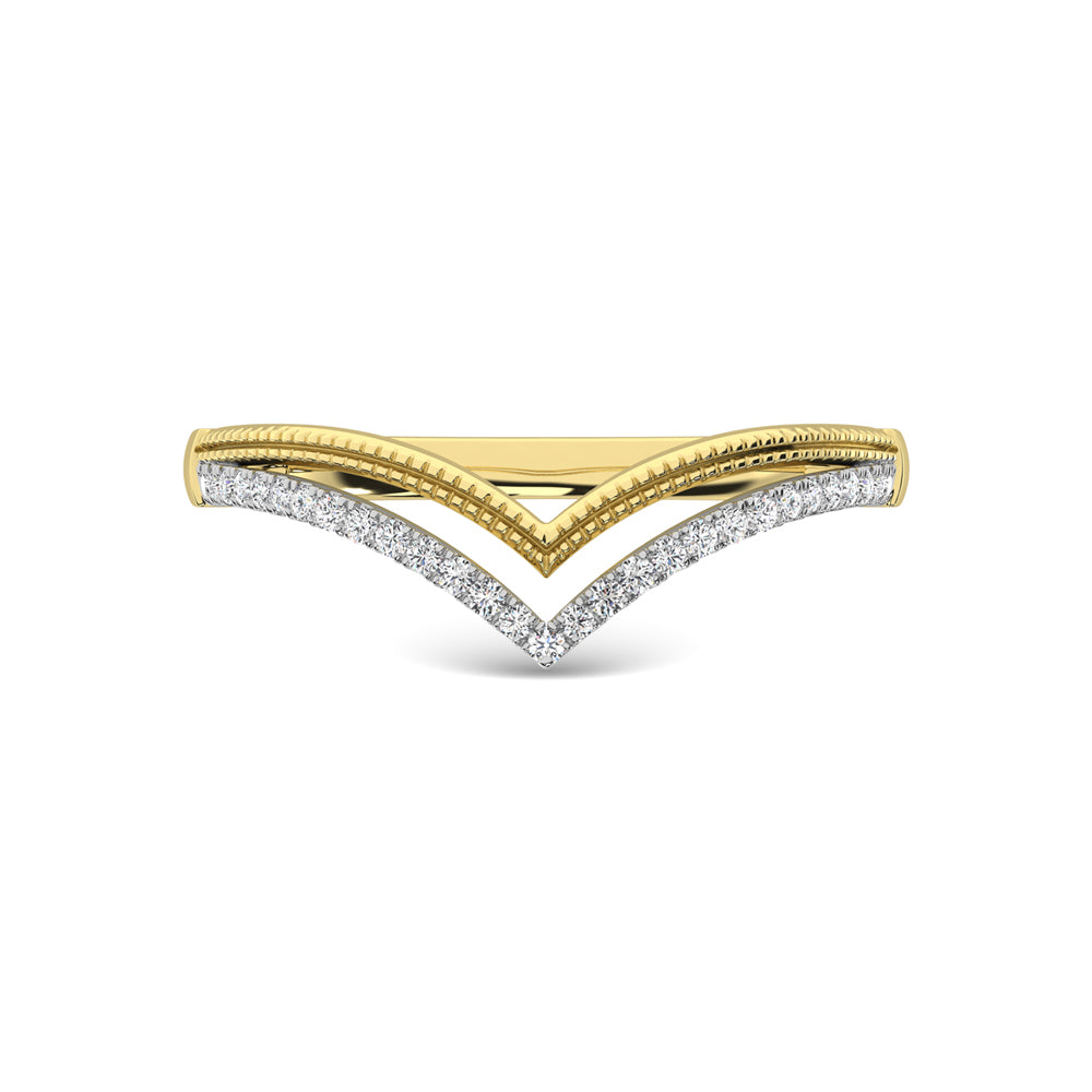 10K Yellow Gold Diamond 1/6 Ct.Tw. Chevron Band