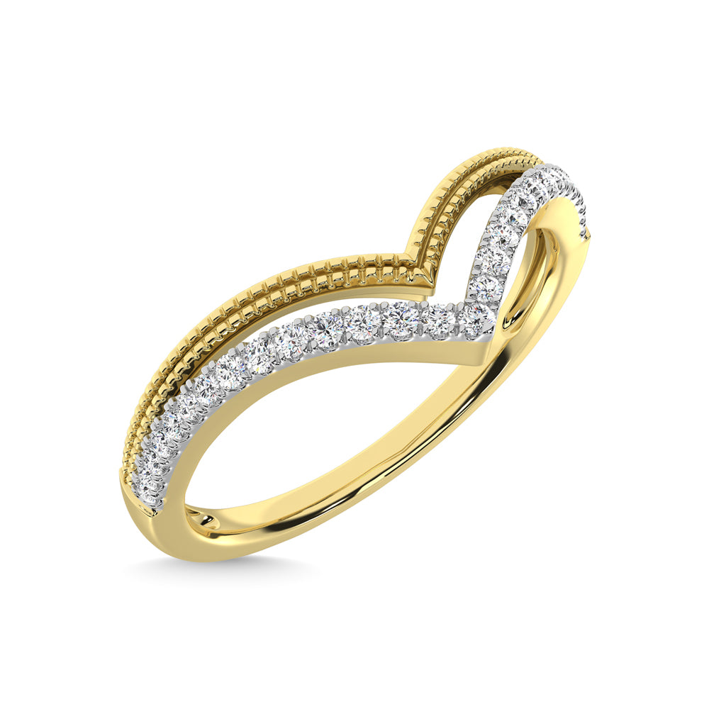 10K Yellow Gold Diamond 1/6 Ct.Tw. Chevron Band