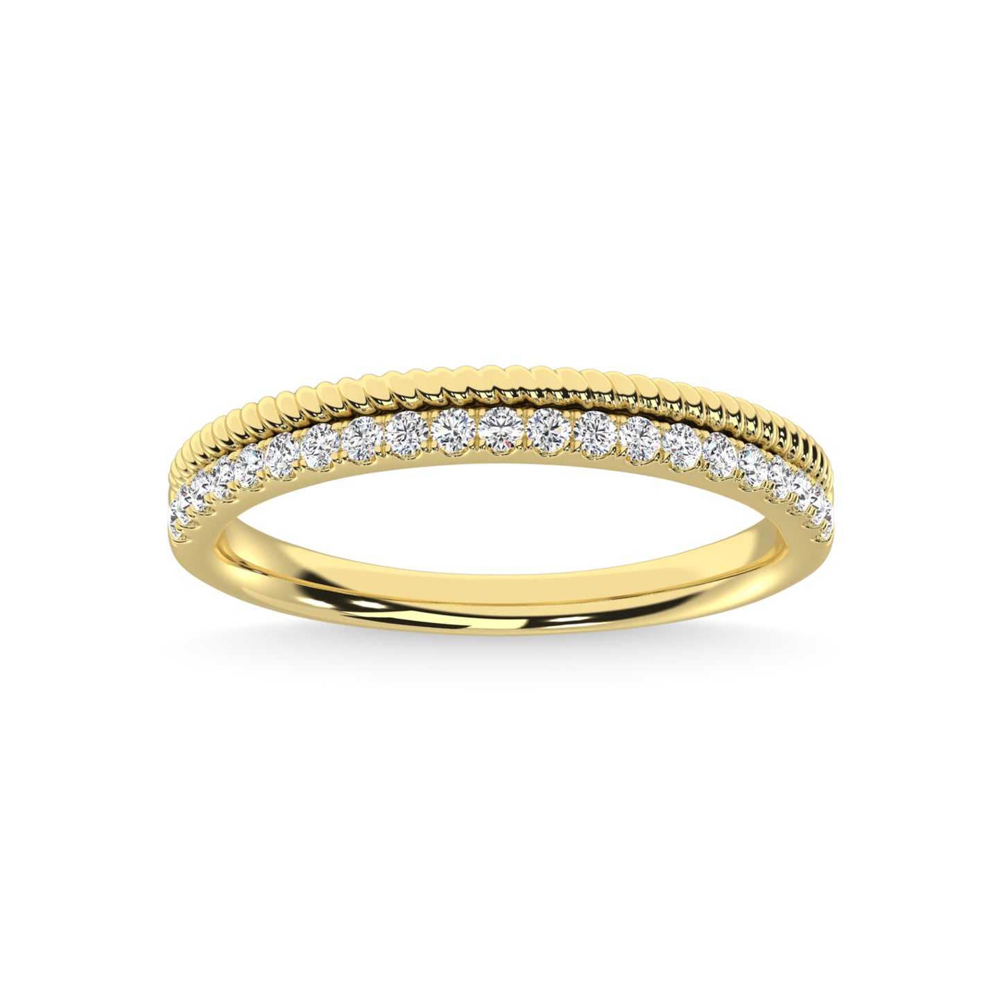 14K Yellow Gold Diamond 1/5 Ct.Tw. Stackable Band