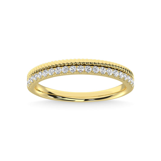 14K Yellow Gold Diamond 1/5 Ct.Tw. Stackable Band