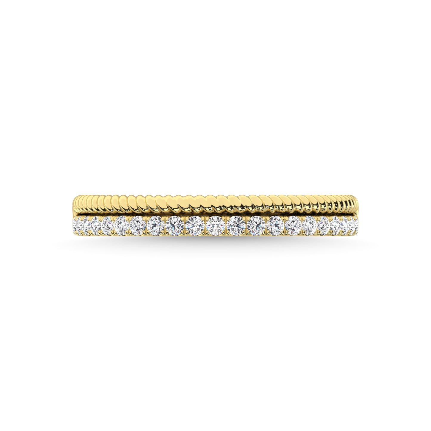 14K Yellow Gold Diamond 1/5 Ct.Tw. Stackable Band