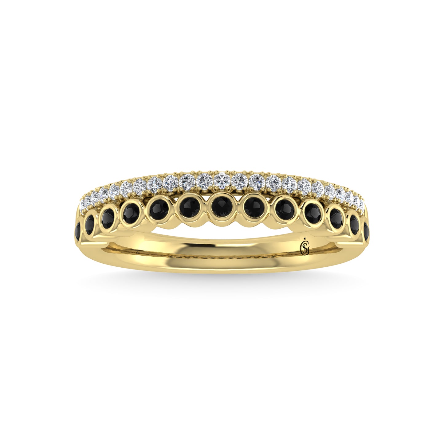 14K Yellow Gold Diamond 1/3 Ct.Tw. Stackable Band