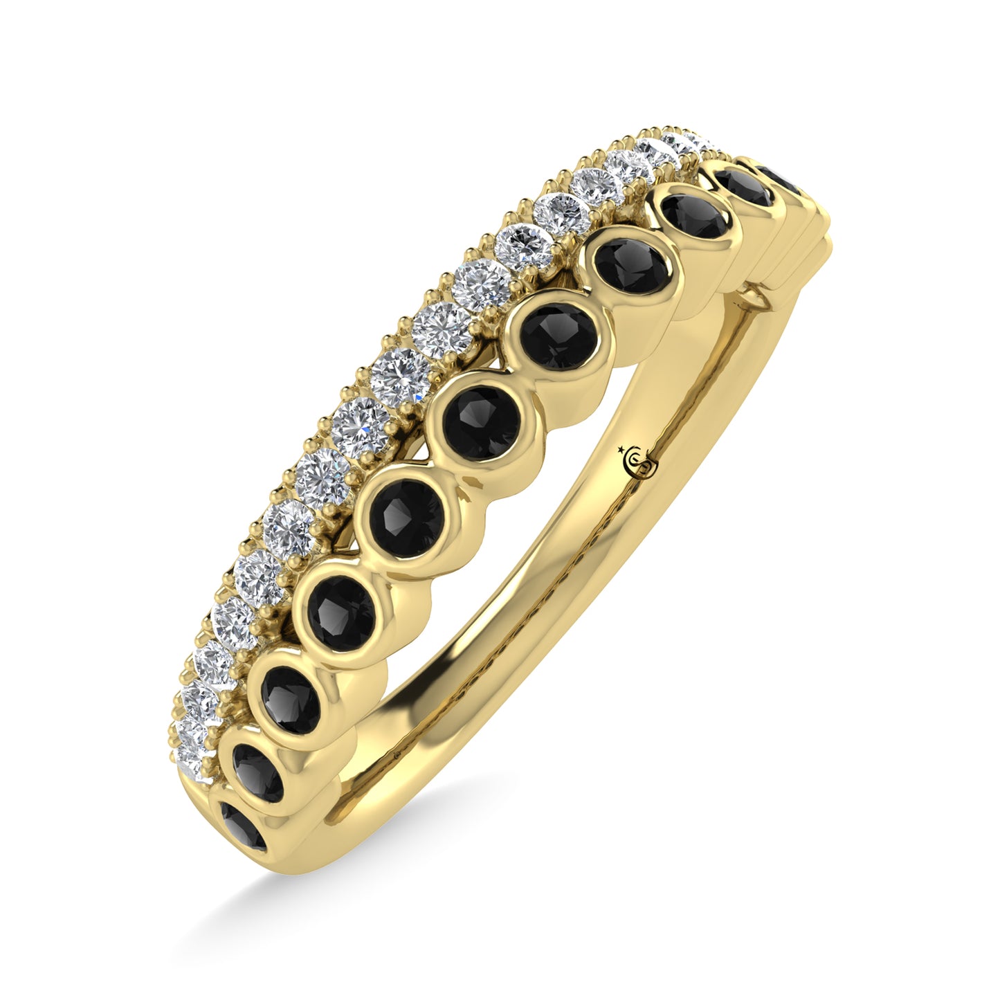 14K Yellow Gold Diamond 1/3 Ct.Tw. Stackable Band