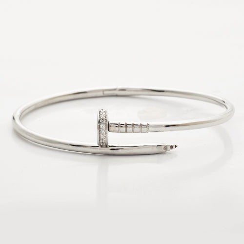 14KW 0.15CTW DIAMOND DESIGNER NAIL BANGLE