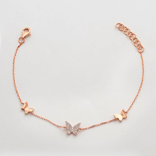 14KR 0.15CTW DIAMOND BUTTERFLY BRACELET