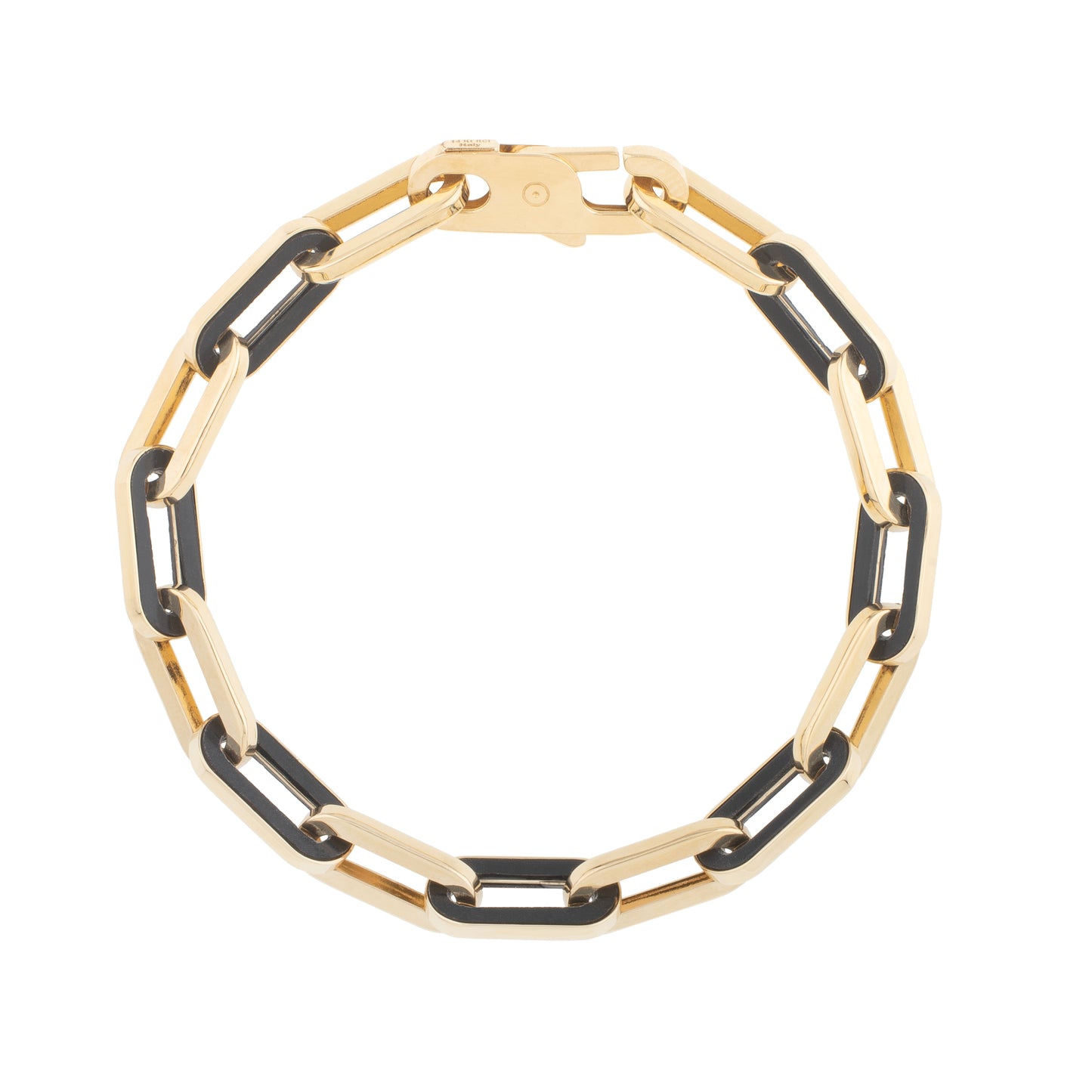 14K Onyx Paperclip Gem Link Bracelet