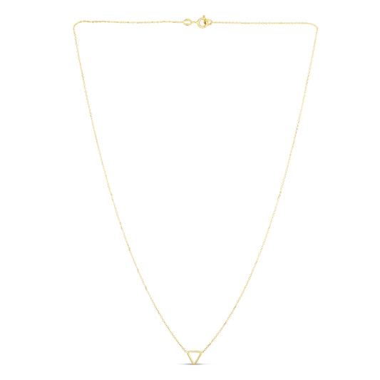 14K Gold Polished Mini Open Triangle Necklace