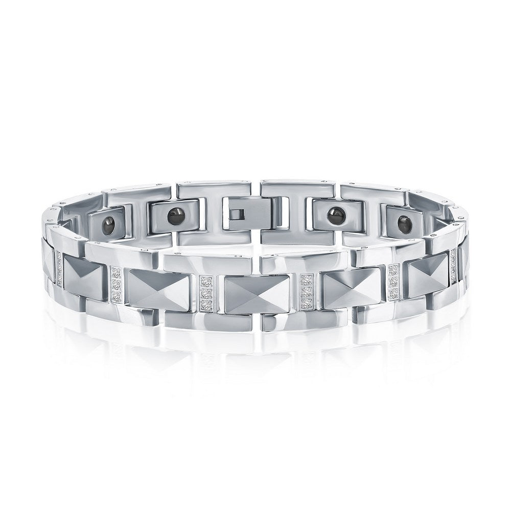 Magnetic Tungsten Bracelet - CZ