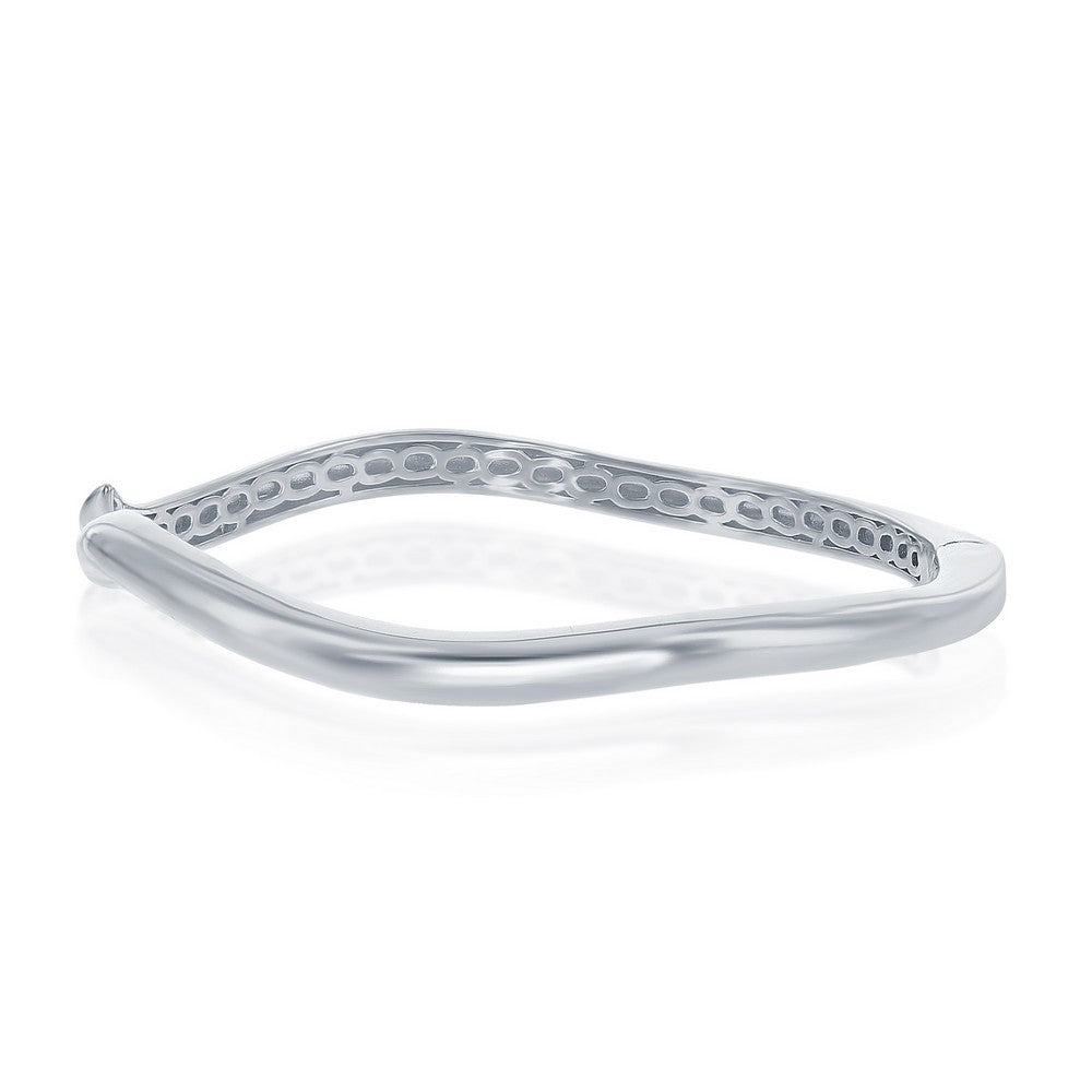 Sterling Silver Waved Bangle